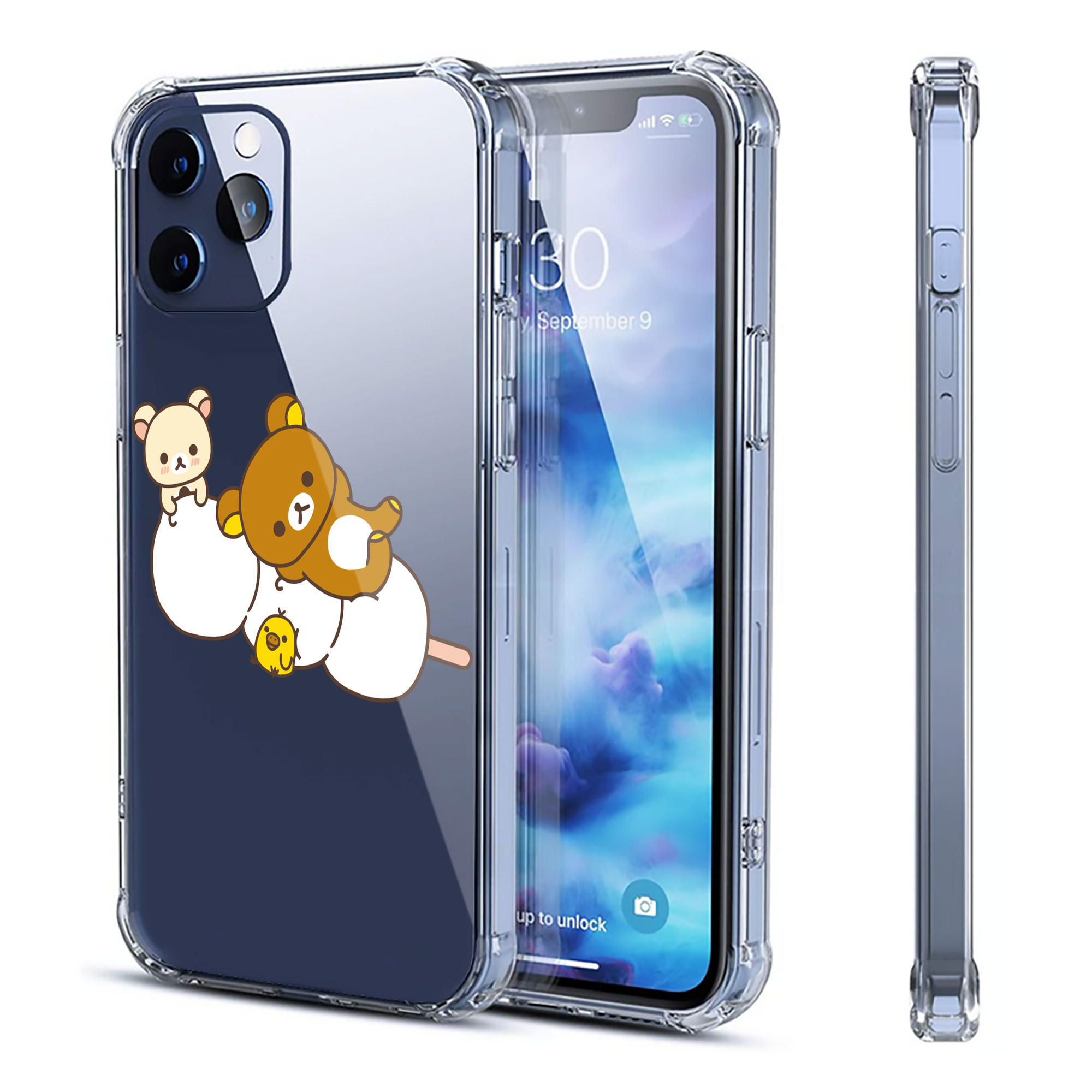 （画像用） リラックマ リラックマ キイロイトリ Rilakkuma Korilakkuma Kiiroitori 【iPhone 12シリーズ対応】透明スマホケース（クリアソフトケース）